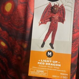 Hyde and Eek Light Up Red Dragon Mask & Wings Kids Halloween Costume! (Medium)